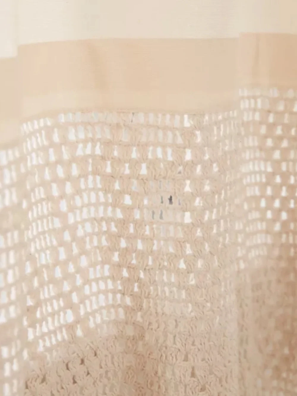 Urban Outfitters Cream Crochet Shower Curtain